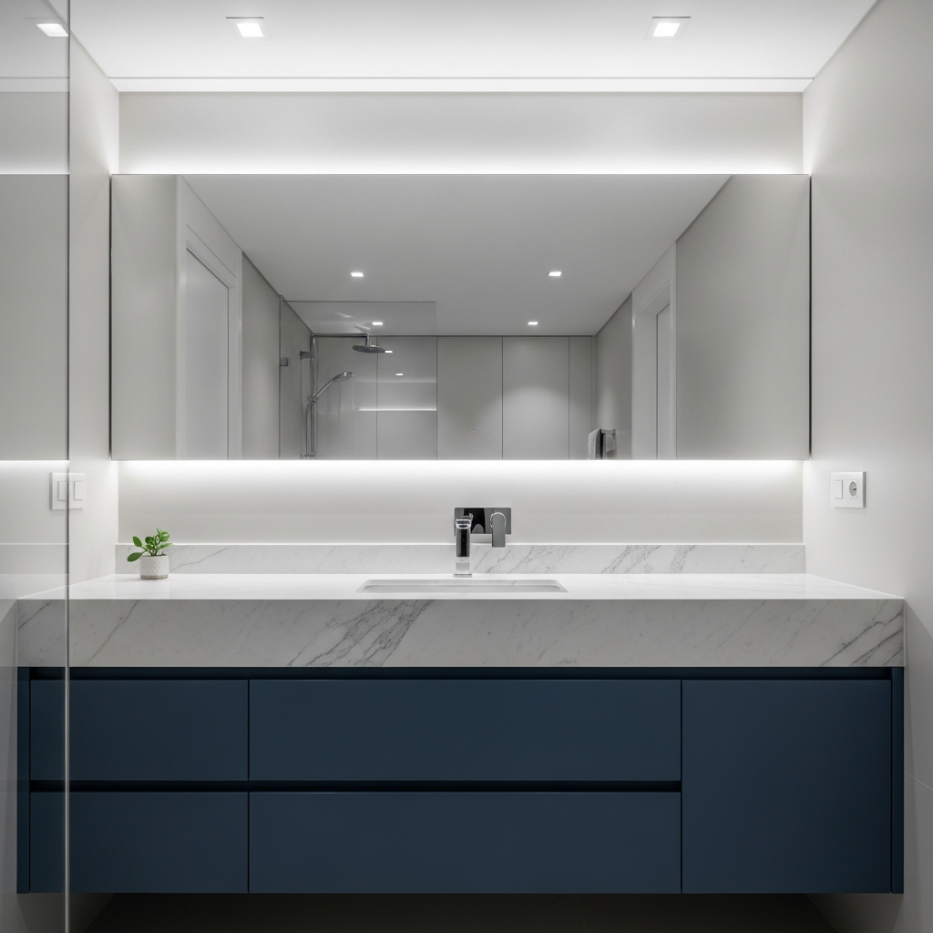 Modern bathroom with new fixtures